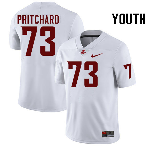 Youth #73 Nathan Pritchard Washington State Cougars College Football Jerseys Stitched-White